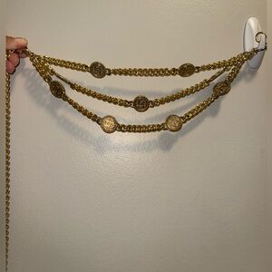 Luxurious Gold Chain Belt with Medallion Accents